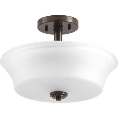 Progress Lighting Cascadia Brown Steel and Porcelain 2-light Convertible Fixture - N/A