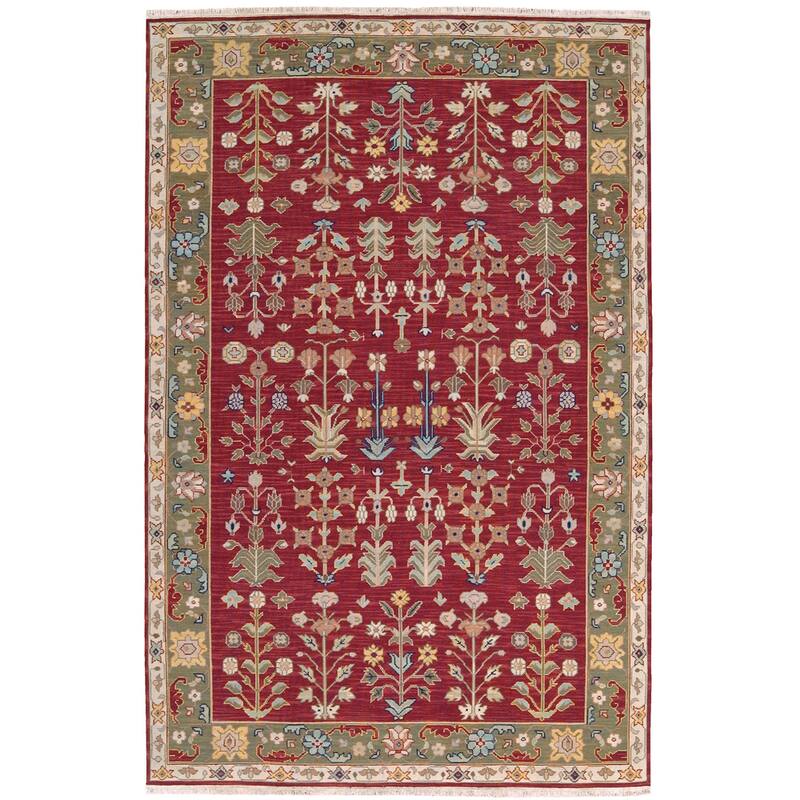 Nourison Nourmak Traditional Border Area Rug - 5'10" x 8'10" - Burgundy - Runner/Rectangle
