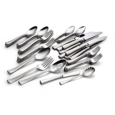 Gorham Column Frosted 45-piece Stainless Steel Flatware Set