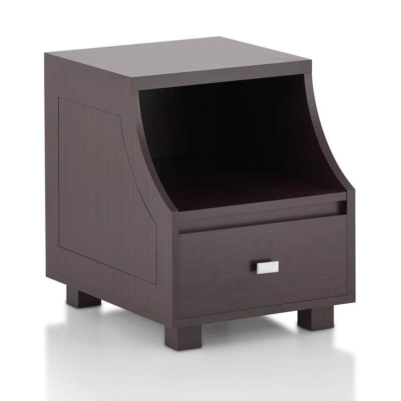 Basa Modern Walnut 16-inch 1-Shelf Side Table by Furniture of America