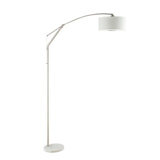 Coaster Furniture Moniz Chrome and White Adjustable Arched Arm Floor Lamp