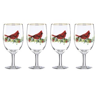 Lenox Winter Greetings Cardinal Iced Beverage Glass (Pack of 4)