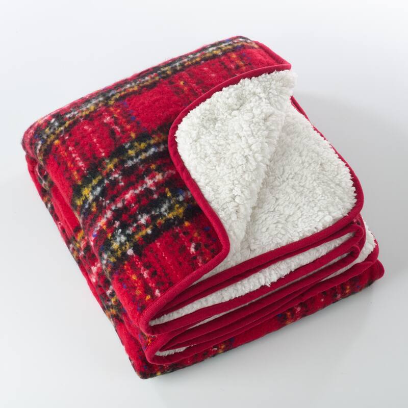 Sevan Collection Faux Mohair Design Sherpa Throw Blanket