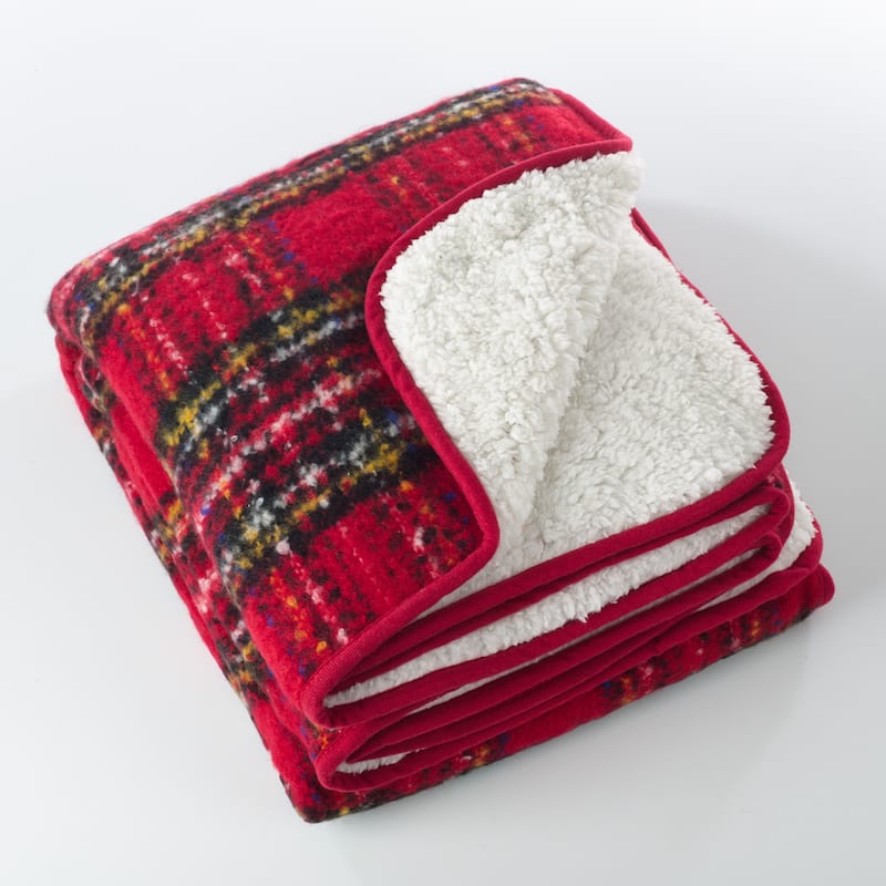 Sevan Collection Faux Mohair Design Sherpa Throw Blanket