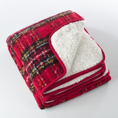 Sevan Collection Faux Mohair Design Sherpa Throw Blanket