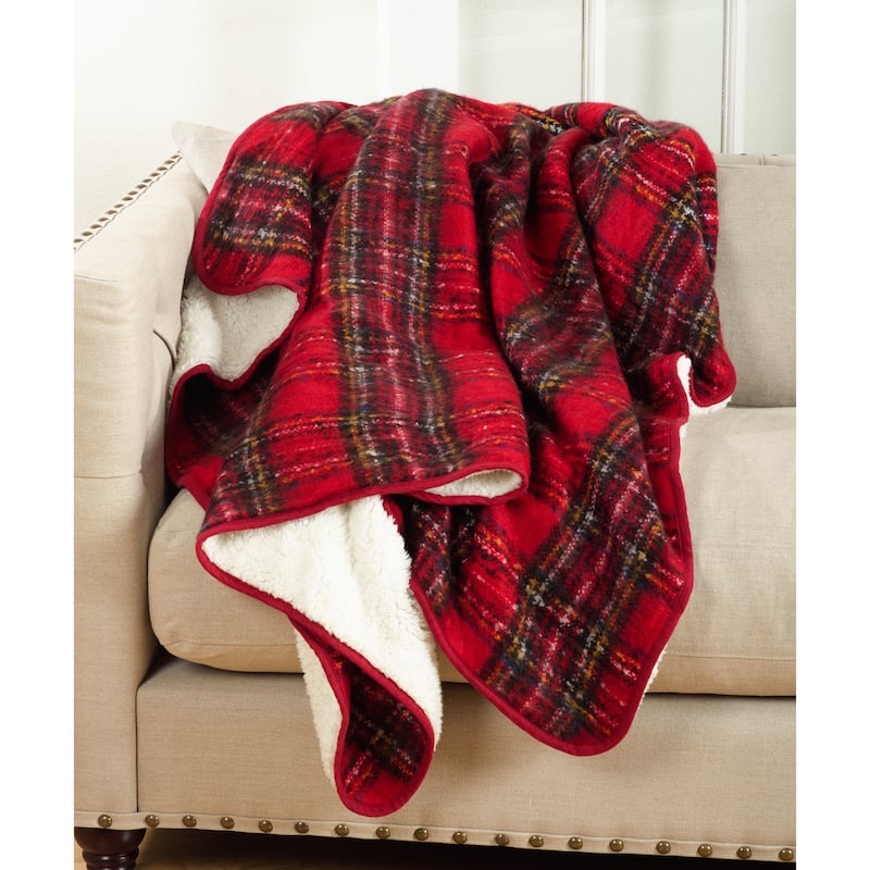 Sevan Collection Faux Mohair Design Sherpa Throw Blanket