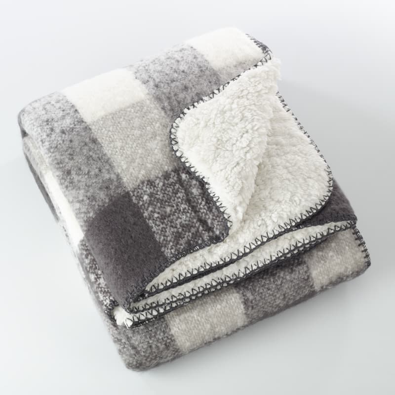 Sevan Collection Faux Mohair Design Sherpa Throw Blanket