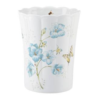 Ceramic Trash Cans Waste Baskets Online At Our Lenox Blue Erfly Meadow Waste Basket