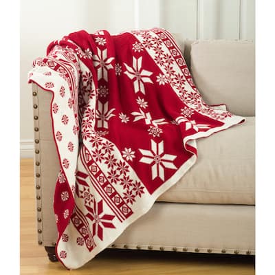 Sevan Collection Knitted Christmas Design Throw Blanket
