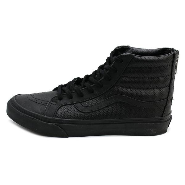 leather vans womens black