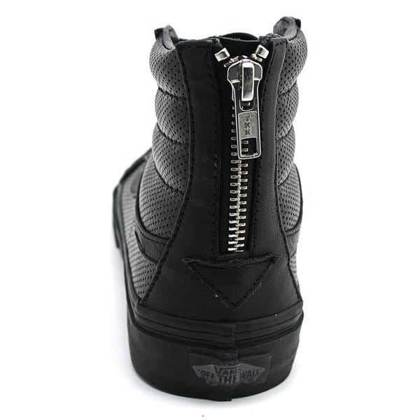 black leather athletic shoes