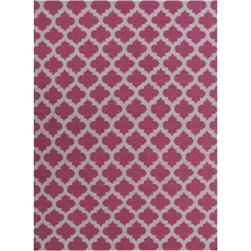 Hand Woven Carvin Flatweave Wool Area Rug