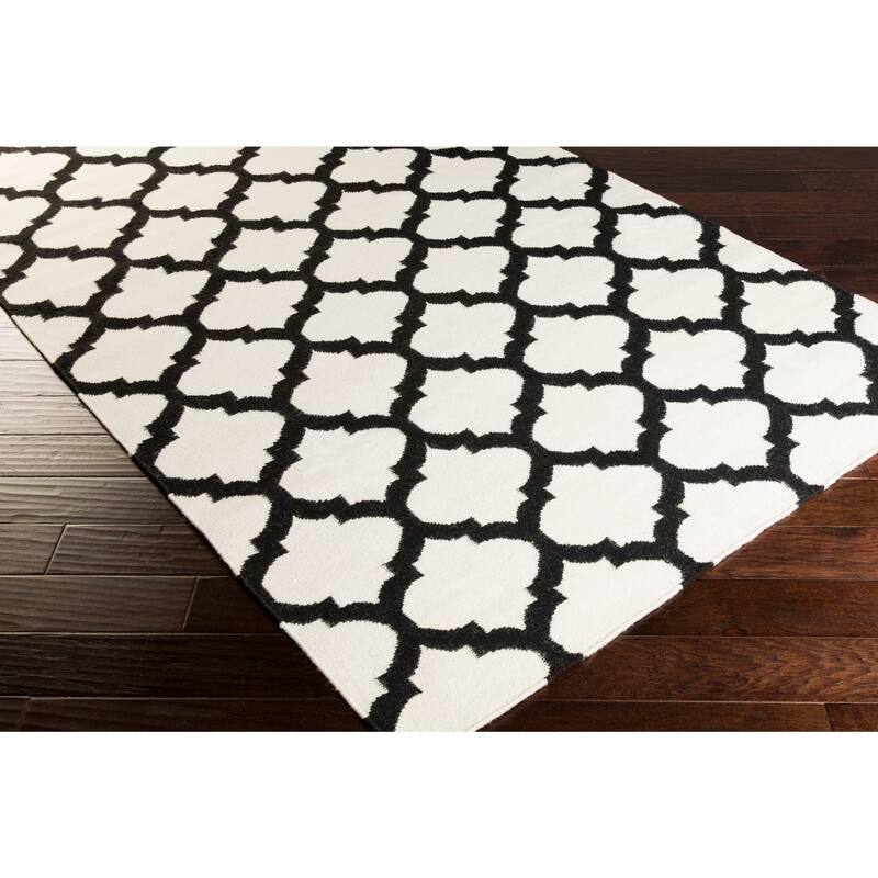 Hand Woven Carvin Flatweave Wool Area Rug