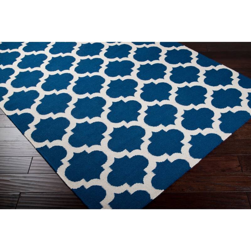Hand Woven Carvin Flatweave Wool Area Rug