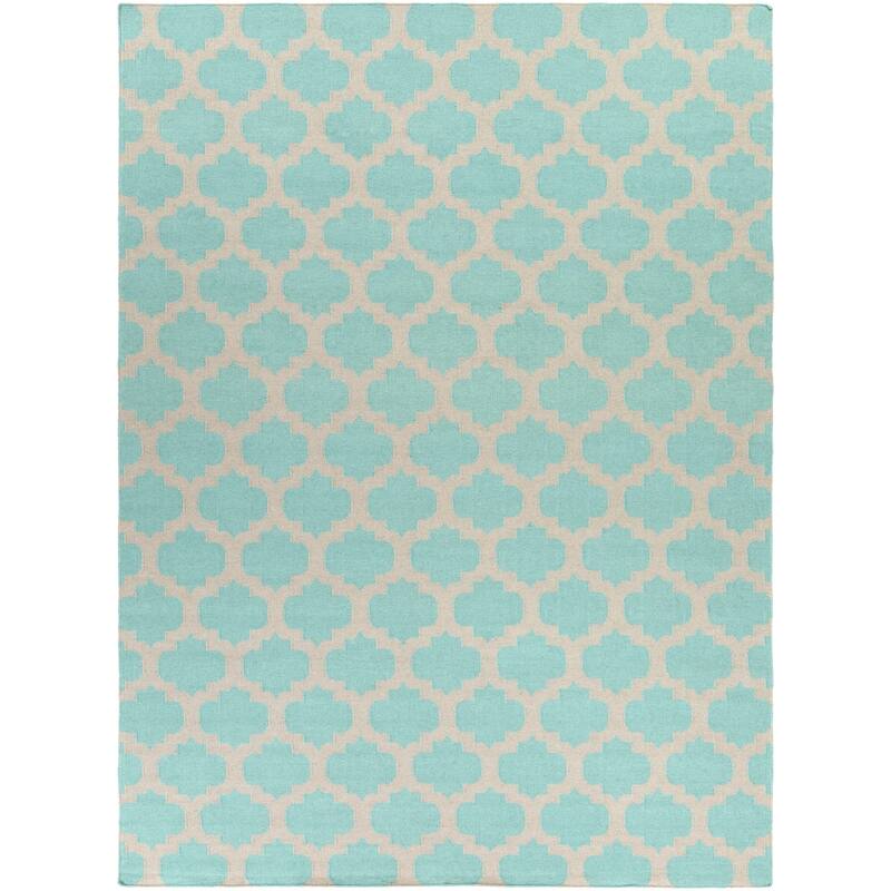 Hand Woven Carvin Flatweave Wool Area Rug