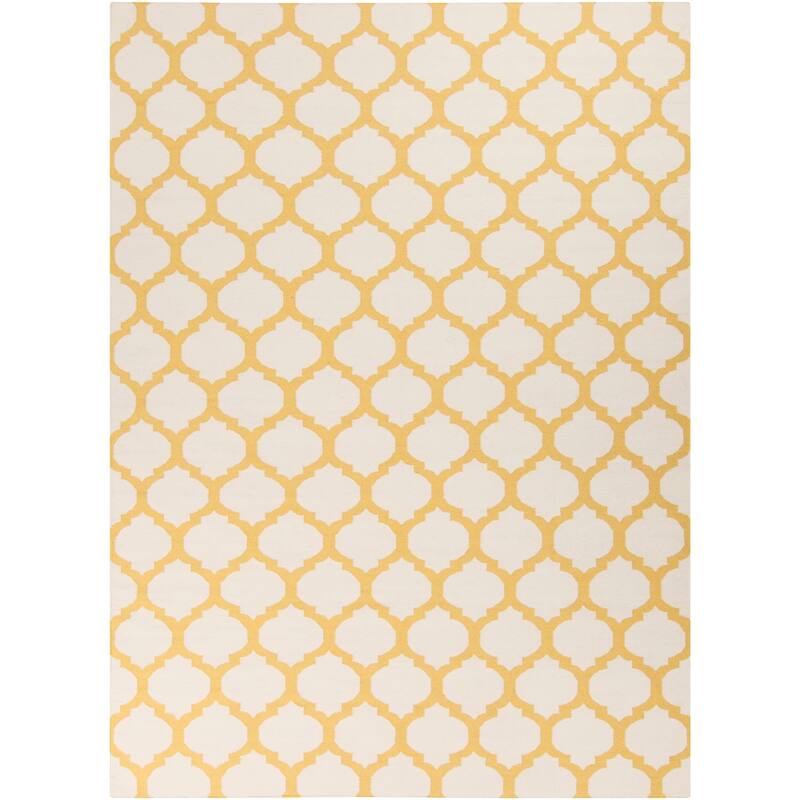 Hand Woven Carvin Flatweave Wool Area Rug