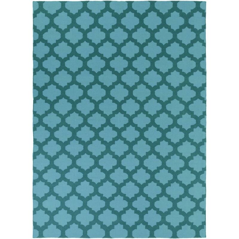 Hand Woven Carvin Flatweave Wool Area Rug