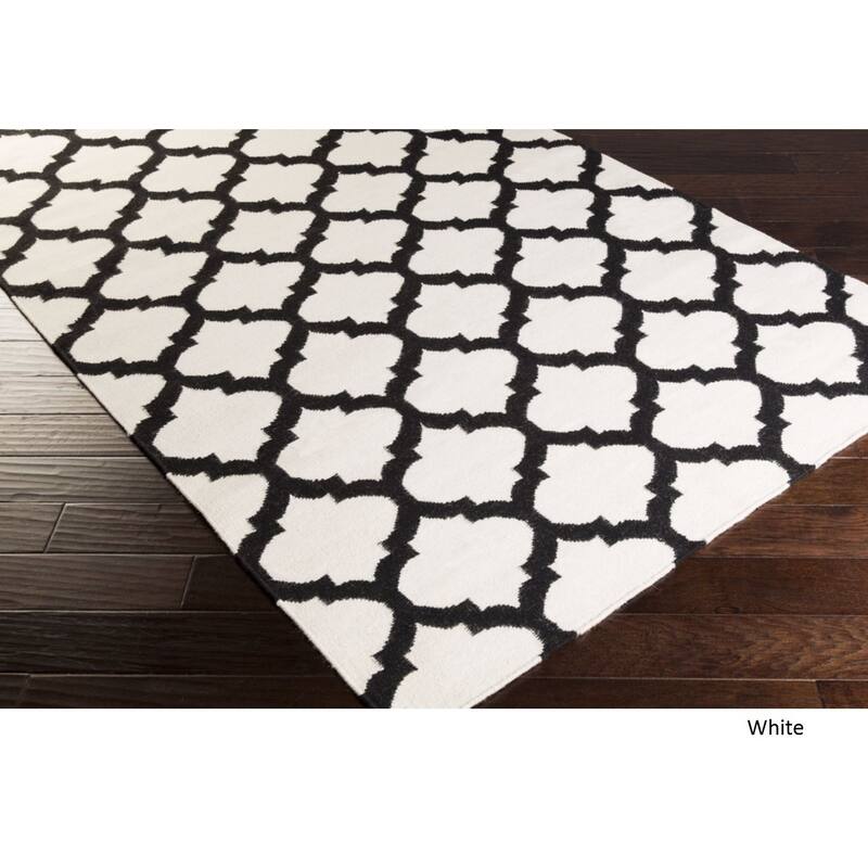 Hand Woven Carvin Flatweave Wool Area Rug