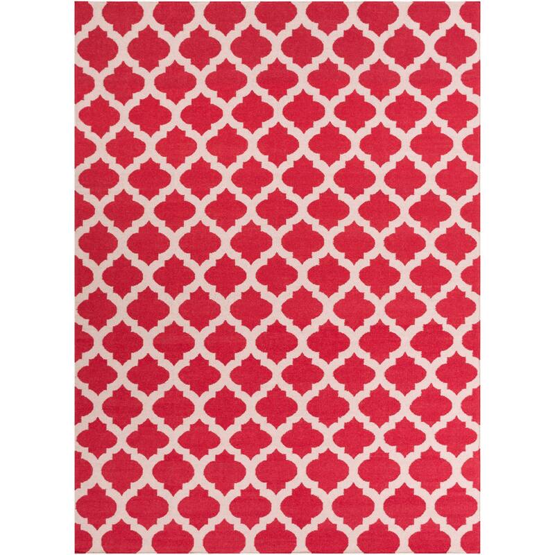 Hand Woven Carvin Flatweave Wool Area Rug
