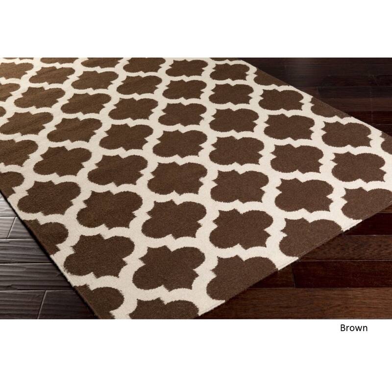 Hand Woven Carvin Flatweave Wool Area Rug