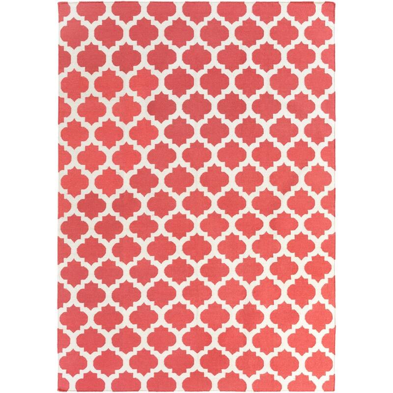 Hand Woven Carvin Flatweave Wool Area Rug