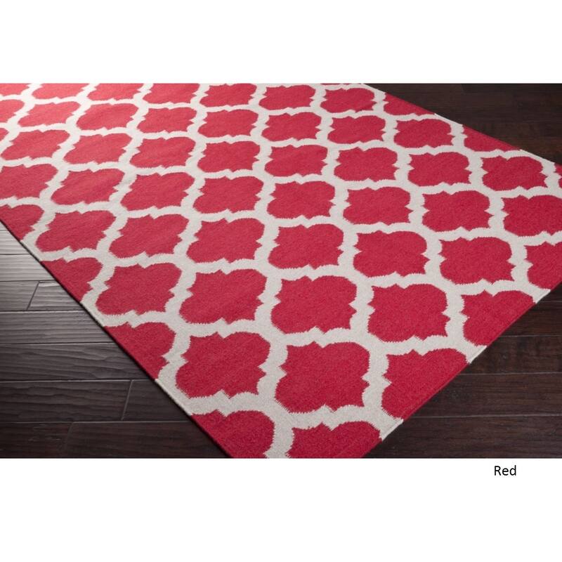 Hand Woven Carvin Flatweave Wool Area Rug