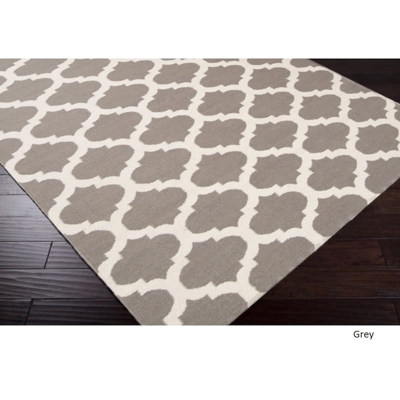 Hand Woven Carvin Flatweave Wool Area Rug