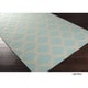 preview thumbnail 12 of 72, Hand Woven Carvin Flatweave Wool Area Rug Light Blue - 8' x 11' - Rectangle