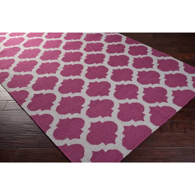 Hand Woven Carvin Flatweave Wool Area Rug