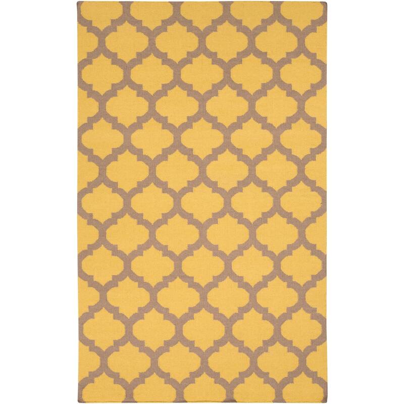 Hand Woven Carvin Flatweave Wool Area Rug