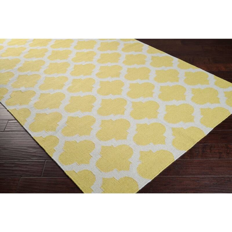 Hand Woven Carvin Flatweave Wool Area Rug