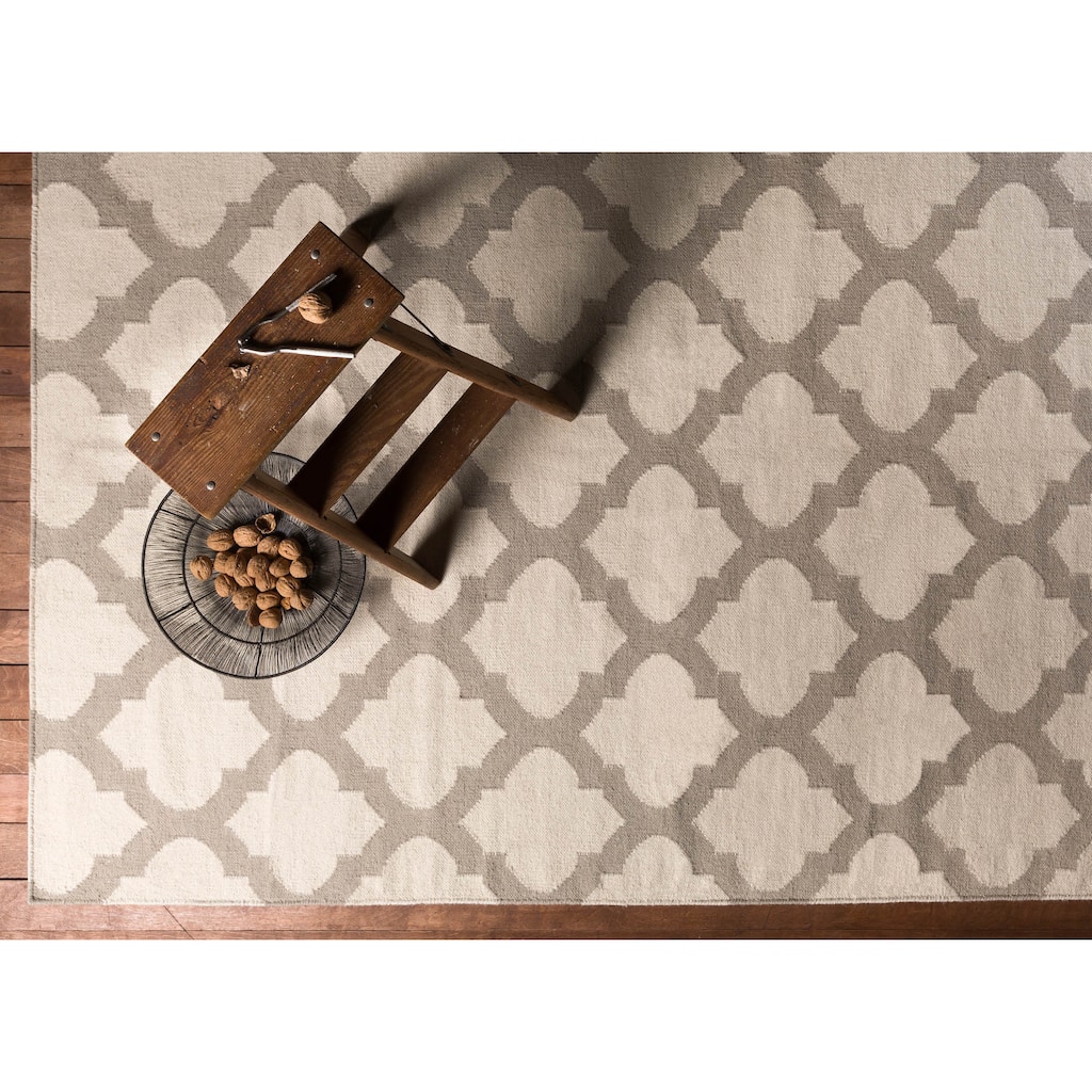 Hand Woven Carvin Flatweave Wool Area Rug