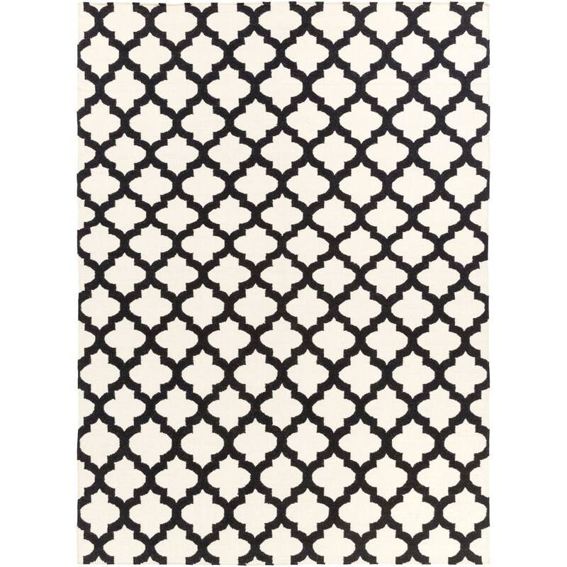 Hand Woven Carvin Flatweave Wool Area Rug