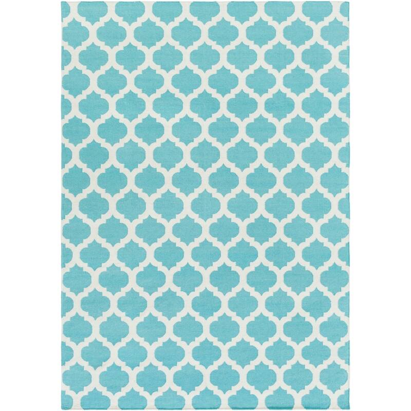 Hand Woven Carvin Flatweave Wool Area Rug