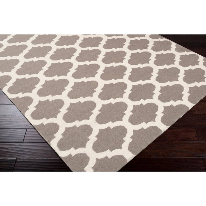 Hand Woven Carvin Flatweave Wool Area Rug