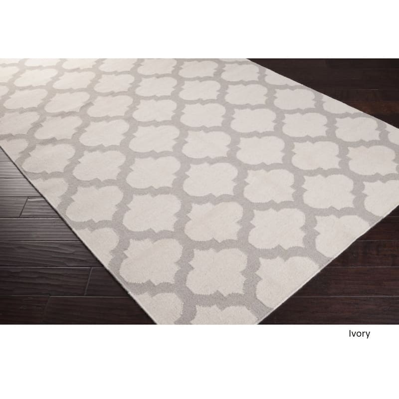 Hand Woven Carvin Flatweave Wool Area Rug