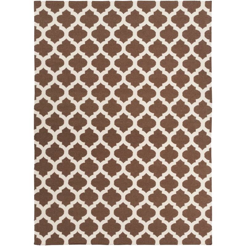 Hand Woven Carvin Flatweave Wool Area Rug