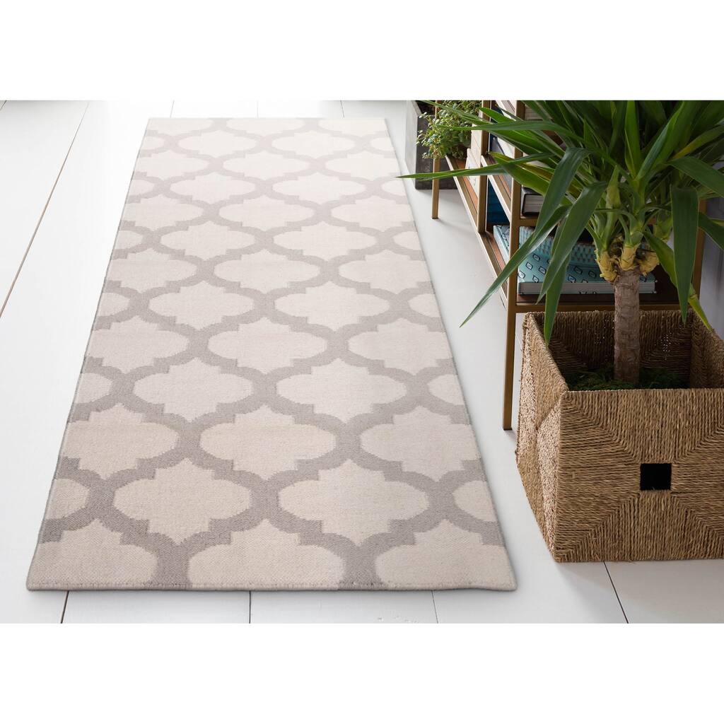 Hand Woven Carvin Flatweave Wool Area Rug