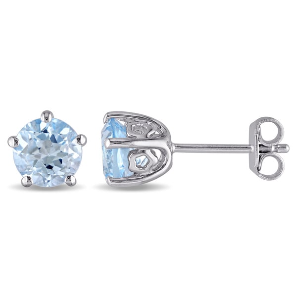 Laura Ashley Sterling Silver Blue Topaz Stud Earrings On Laura Ashley Sterling Silver Blue Topaz Stud Earrings