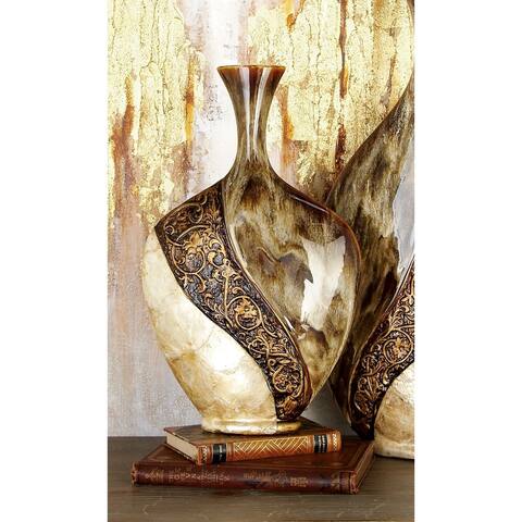 Brown Ceramic Traditional Vase 18 x 11 x 3