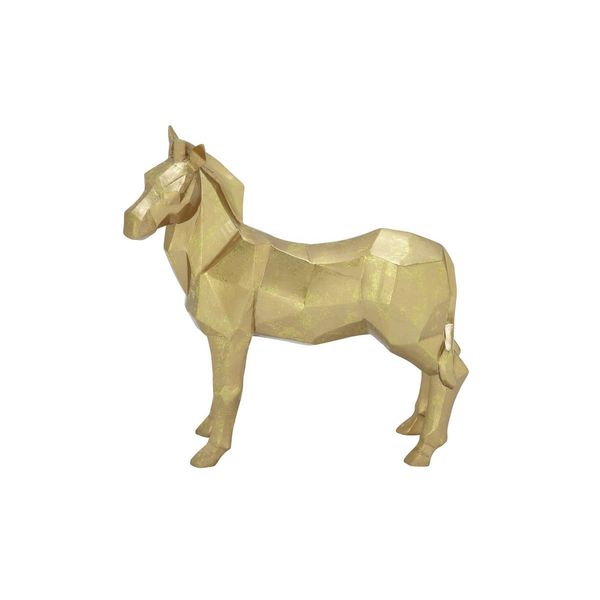 Goldtone Polystone 10-inches Wide x 11-inches High Horse