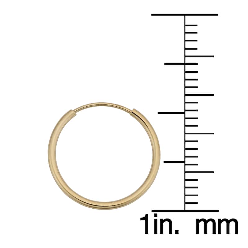 14k Yellow Gold Round Hoop Earrings