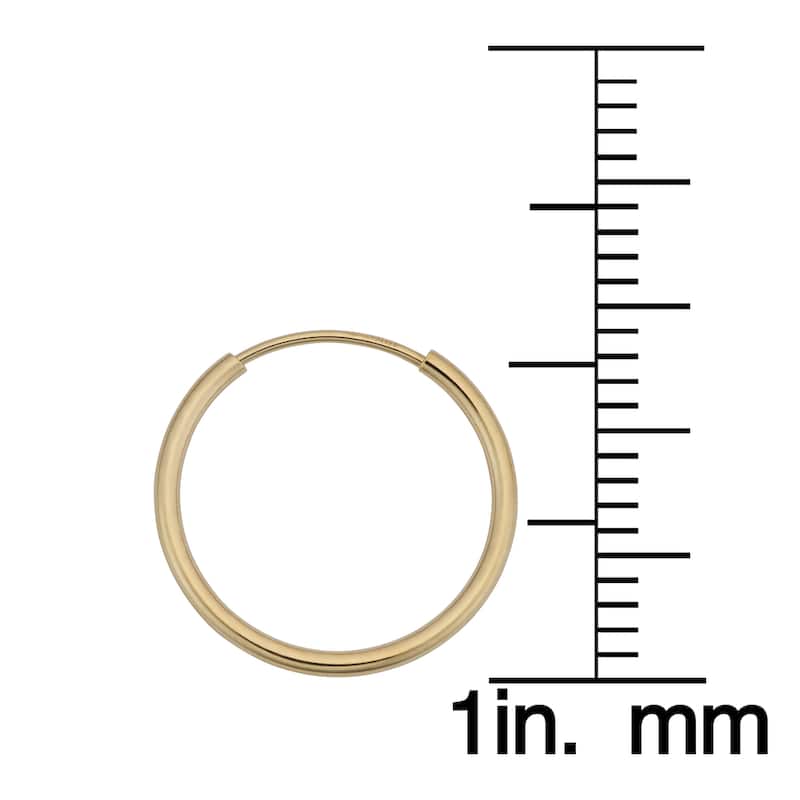 Fremada 14k Yellow Gold Round Hoop Earrings