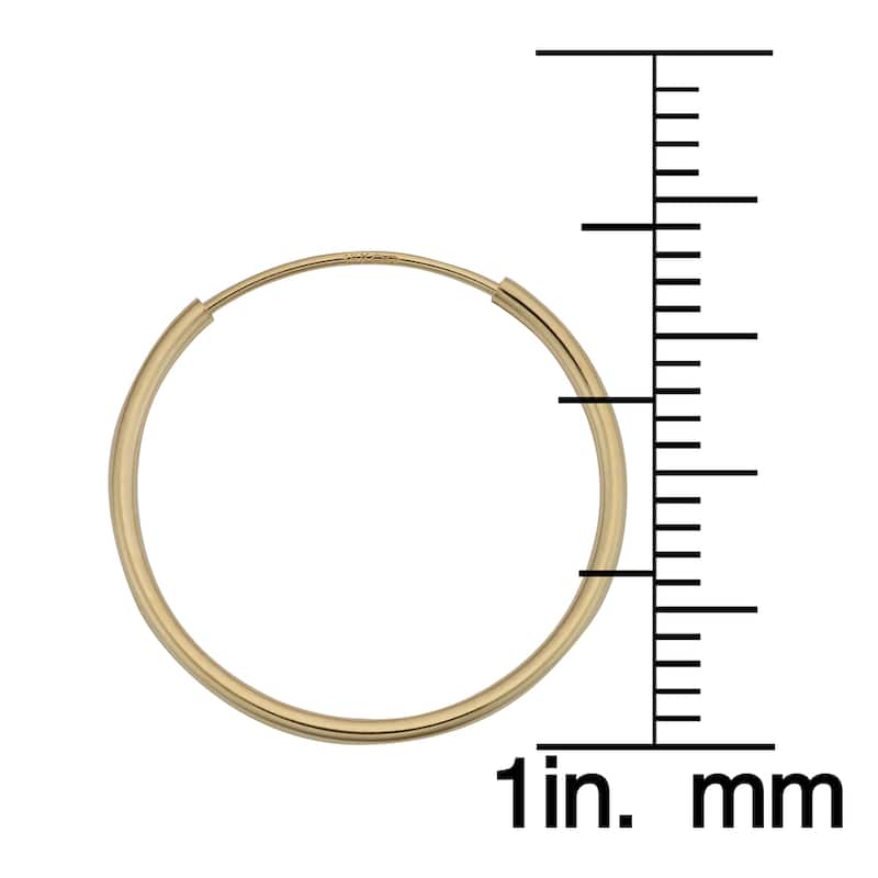 Fremada 14k Yellow Gold Round Hoop Earrings