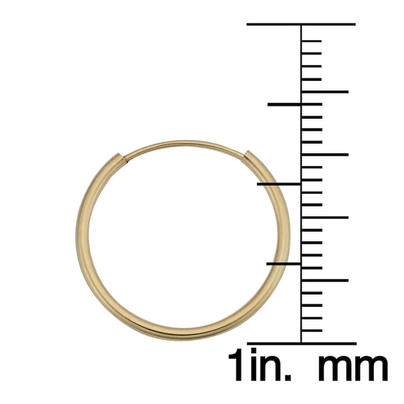 Fremada 14k Yellow Gold Round Hoop Earrings