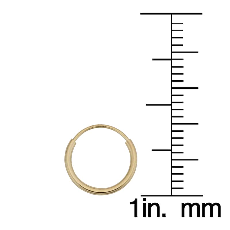 14k Yellow Gold Round Hoop Earrings