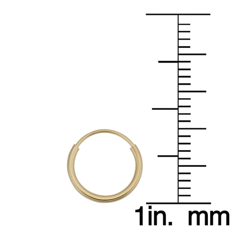 Fremada 14k Yellow Gold Round Hoop Earrings