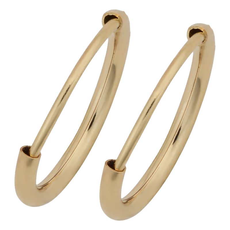 Fremada 14k Yellow Gold Round Hoop Earrings