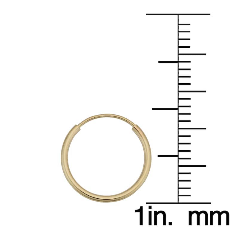 14k Yellow Gold Round Hoop Earrings