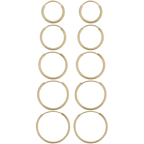 14k Yellow Gold Round Hoop Earrings. Opens flyout.